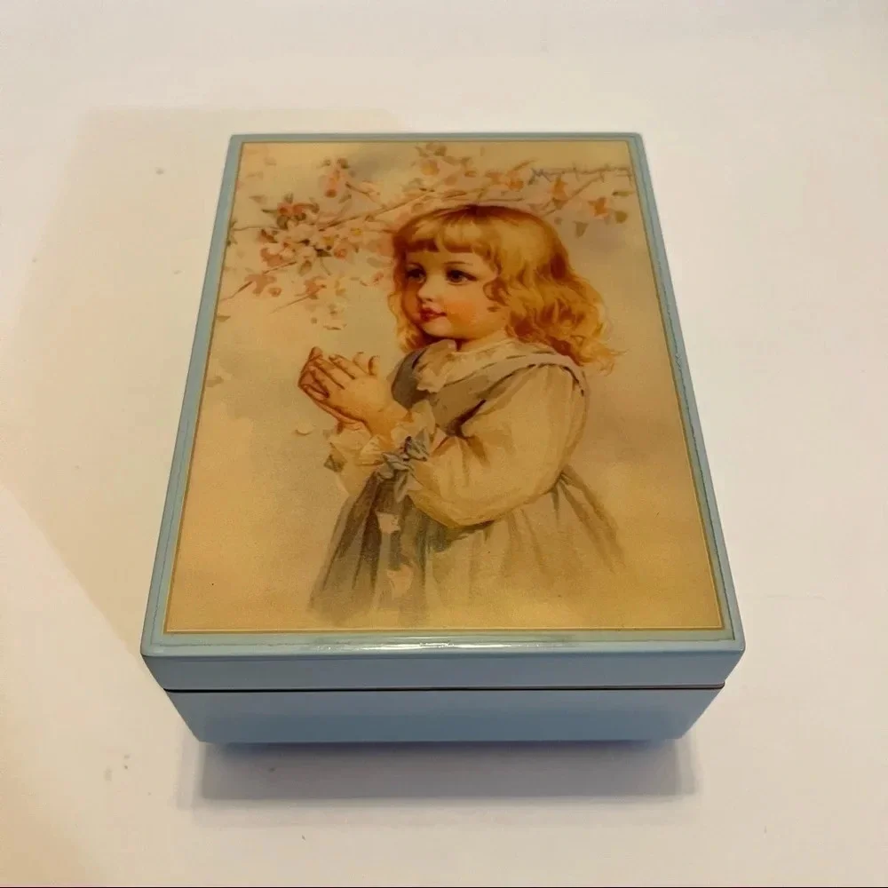In The Orchard Girl Musical Trinket Box Mozart Lullaby Victorian 1991 Hamilton